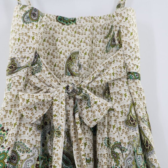 BCX Paisley Sundress Women 9 White Boho Garden Party Cruise Vacation Hippie - Picture 7 of 10